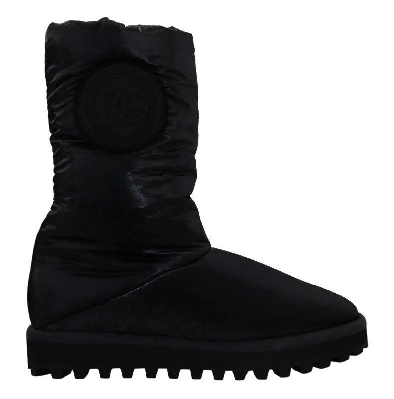 Dolce & Gabbana  Logo Patch Padded Ankle Boots
