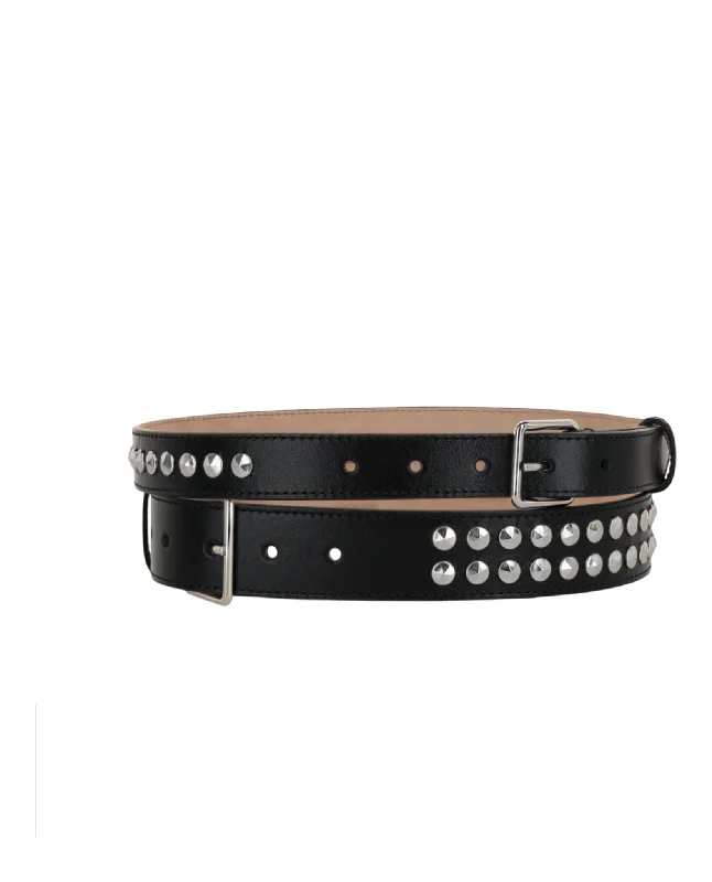 Alexander McQueen Womens Studded Double Belt