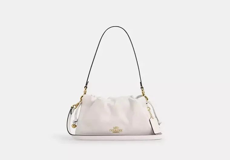 Coach Faye Shoulder Bag With Ruching Chalk 