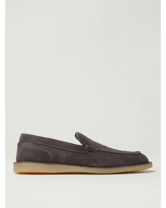 Dolce & Gabbana Slip-On Style Casual Loafers with Suede Upper and Rubber Sole Men Grey