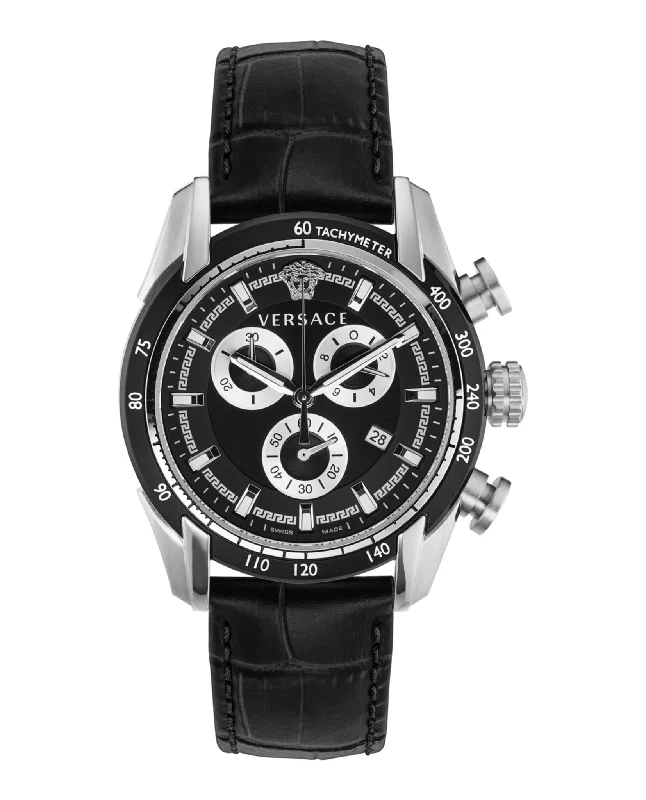 Versace Mens V-Ray Stainless Steel 44mm Strap Fashion Watch