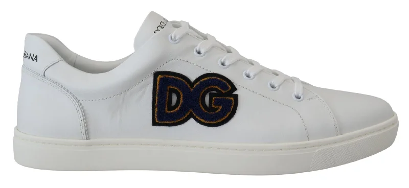 Dolce & Gabbana  Men's White Leather Low Top Sneakers