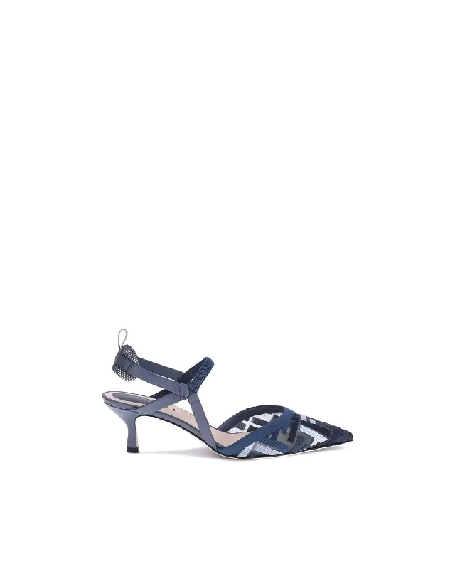 Fendi Heels Women Blue Pumps