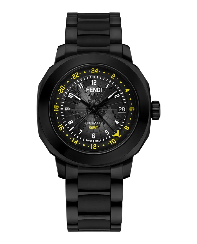 Fendi Mens Selleria Black 42mm Bracelet Fashion Watch