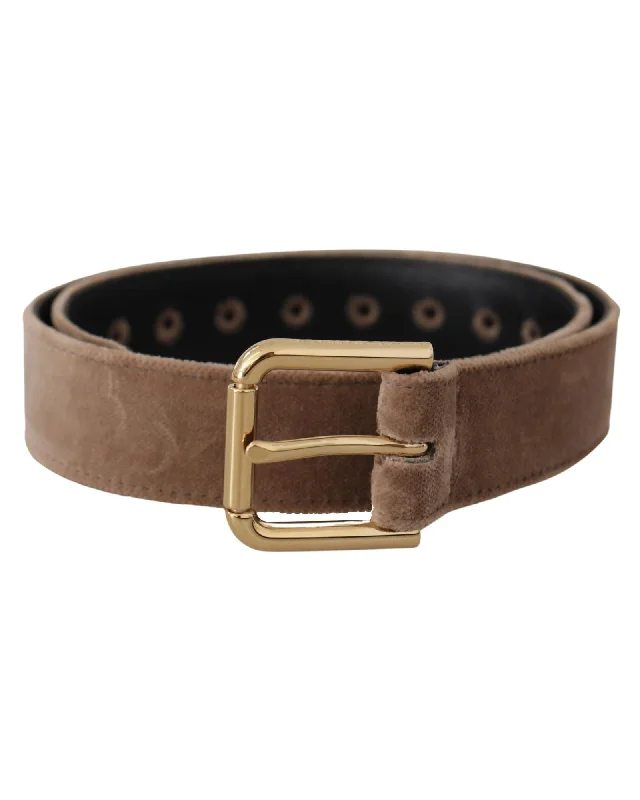 Dolce & Gabbana  Women's Beige Velvet Belt
