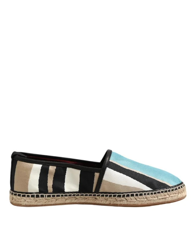 Dolce & Gabbana Striped Print Espadrille Men Multicolor Casual Shoes