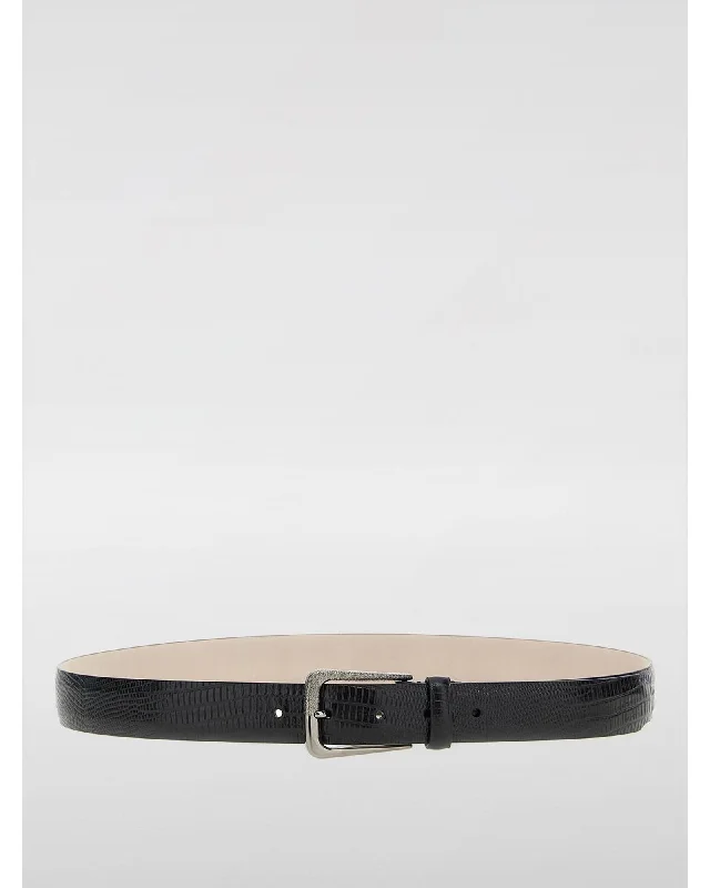Brunello Cucinelli Leather Belt with Buckle Women Black