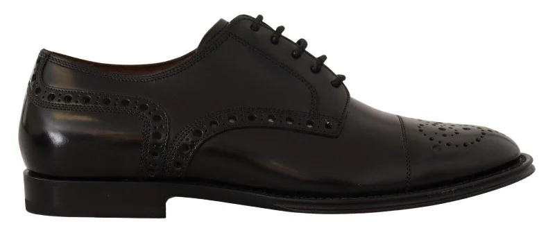 Dolce & Gabbana  Brogue Leather Oxford Shoes - Black