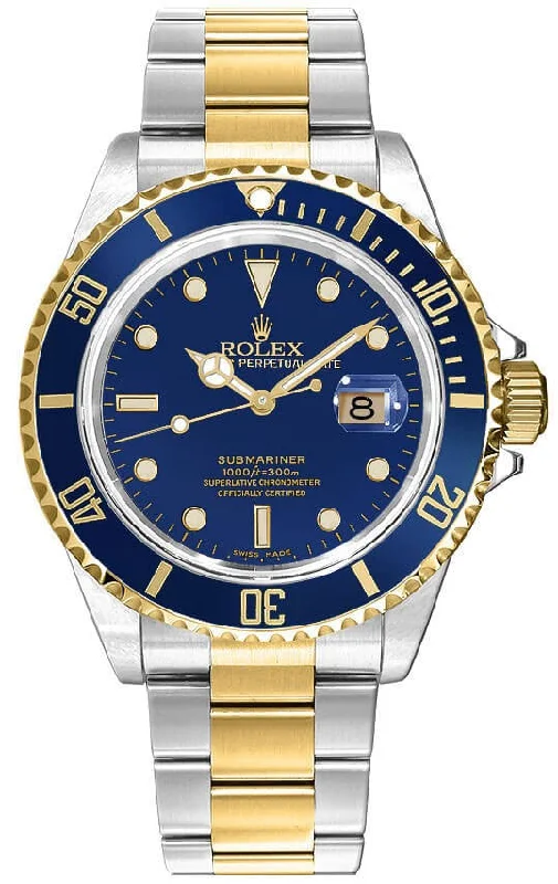 Rolex Submariner Date Blue Dial Steel & Gold Men's Watch 16803