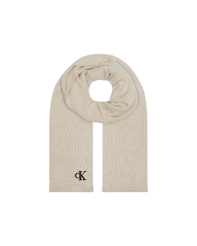 Calvin Klein  CK Logo Scarf Beige