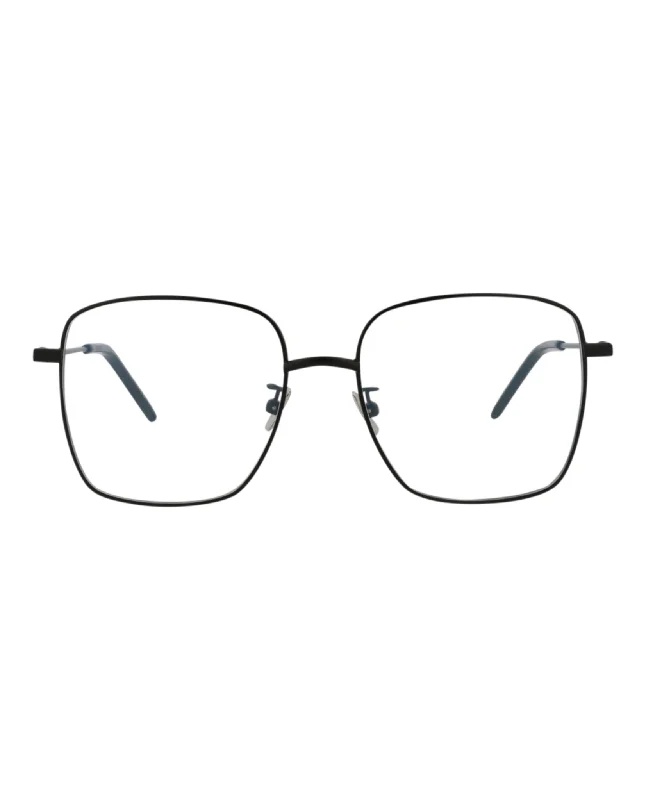 Saint Laurent Womens Square/Rectangle Black Black Transparent Fashion Designer Eyewear