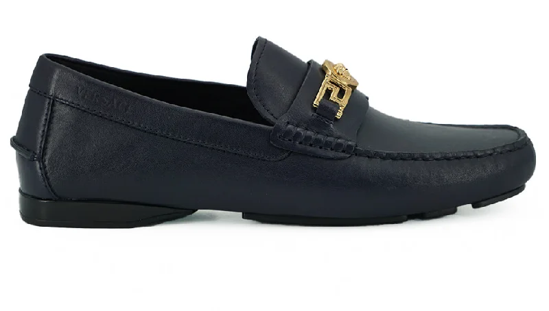 Versace  Medusa Head Driving Loafers for Men - Blue