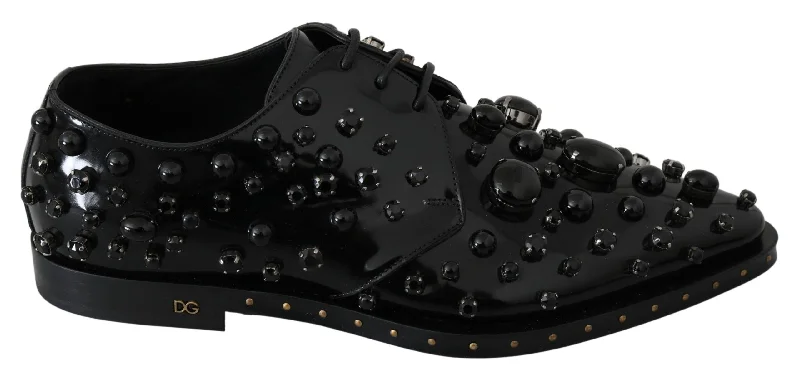 Dolce & Gabbana Exquisite  Leather Shoes with Crystal Embellishments