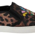 Dolce & Gabbana  Family Leopard Print Slip-On Sneakers for Women