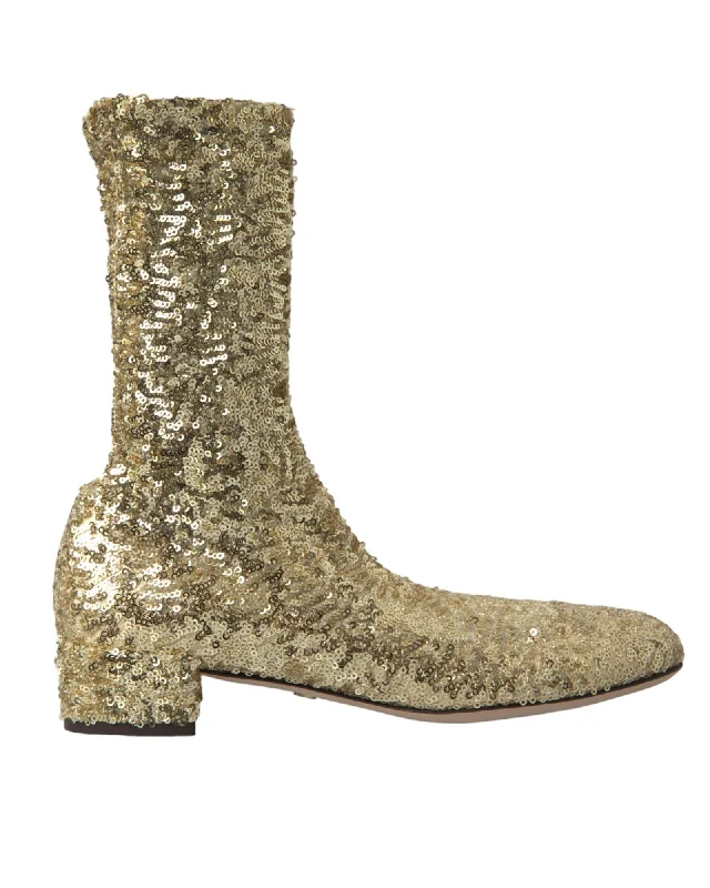Dolce & Gabbana  Sequin Sock Boots