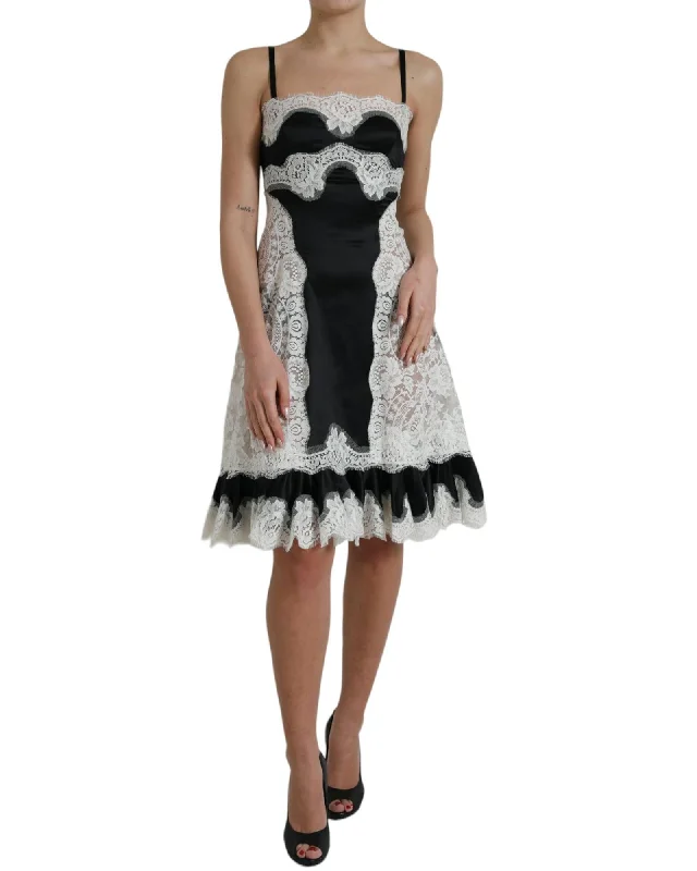 Dolce & Gabbana Lace See Through A-Line Sleeveless Dress
