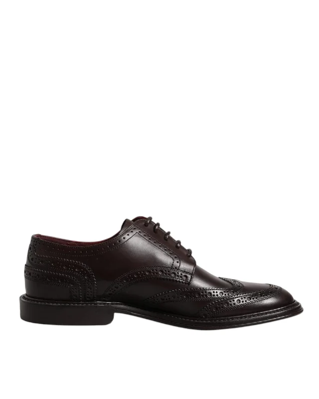 Dolce & Gabbana Leather Oxford Wingtip Brogue Men Brown