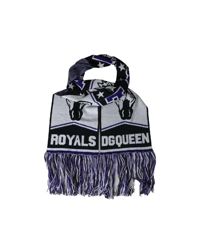 Dolce & Gabbana  Royals DGQueen Scarf - Black/White/Purple
