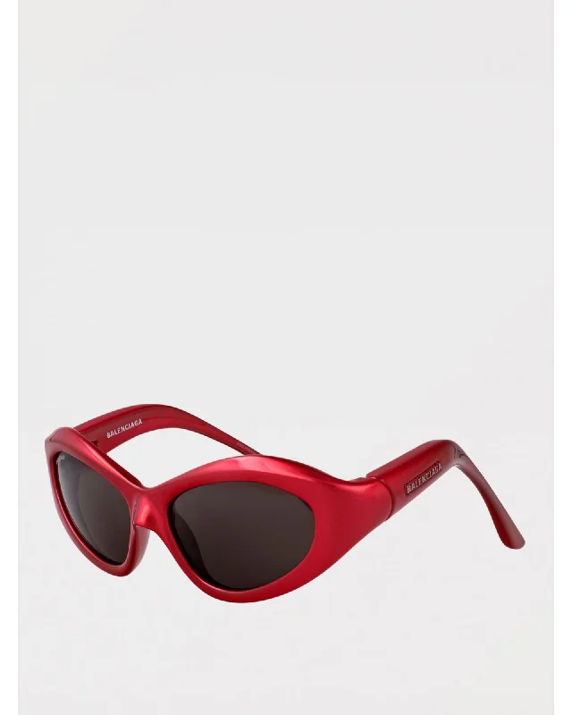 Balenciaga BB0386S Sunglasses Red Oval Women Pink