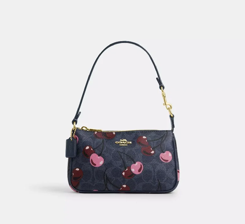 Coach Nolita 19 In Signature Canvas With Cherry Print Bag Denim Multi 