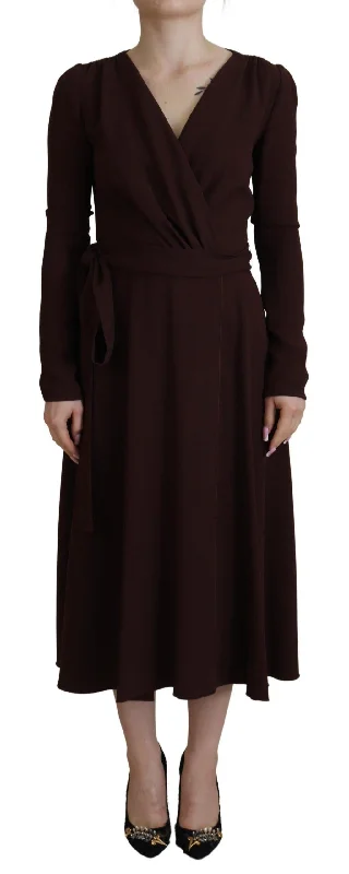 Dolce & Gabbana  Women's Burgundy Wrap Dress