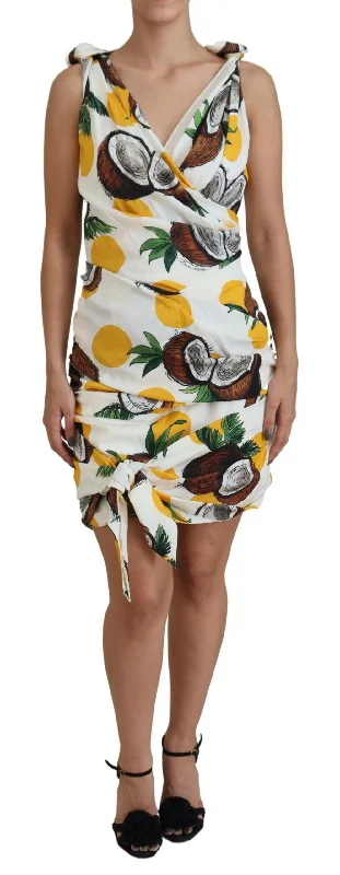 Dolce & Gabbana  Coconut Print Silk Mini Dress