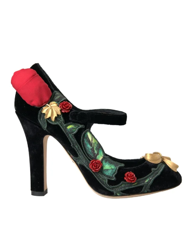 Dolce & Gabbana  Rose Velvet Pumps