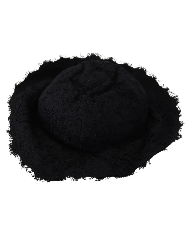 Dolce & Gabbana  Lace Bucket Hat Black