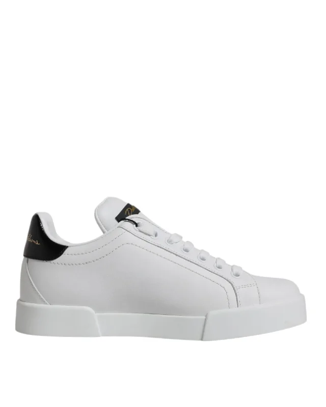 Dolce & Gabbana Classic Leather Low Top Sneakers with Rubber Sole
