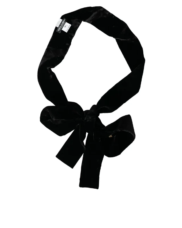 Dolce & Gabbana Velvet Tie Belt Bow Detail