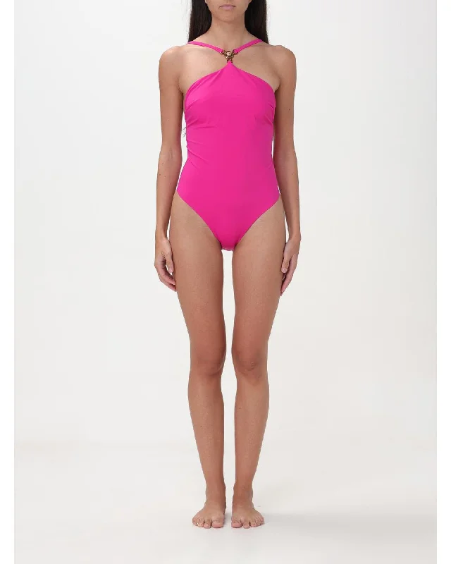 Versace Halter Neck OnePiece Swimsuit Women Green Swimwear