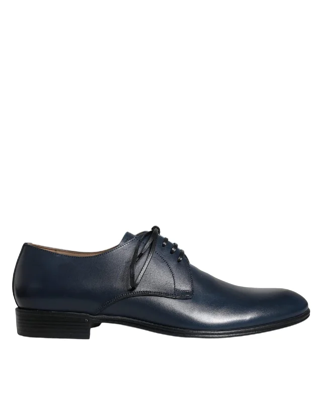 Dolce & Gabbana Leather Derby Dress Formal Shoes with Lace-Up Closure