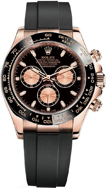 Rolex Cosmograph Daytona Black Rubber Strap Watch 116515LN-0017