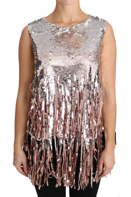 Dolce & Gabbana Sequined Fringe Tank Top