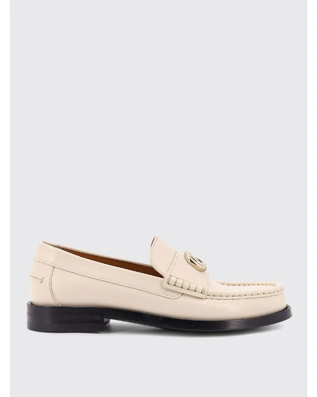 Gucci Leather Logo Loafers Women White