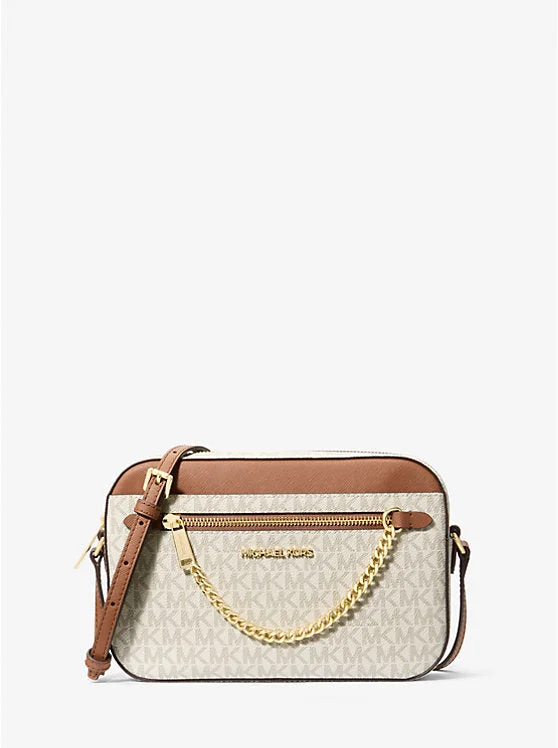 Michael Kors Jet Set Large Logo Crossbody Bag Vanilla 