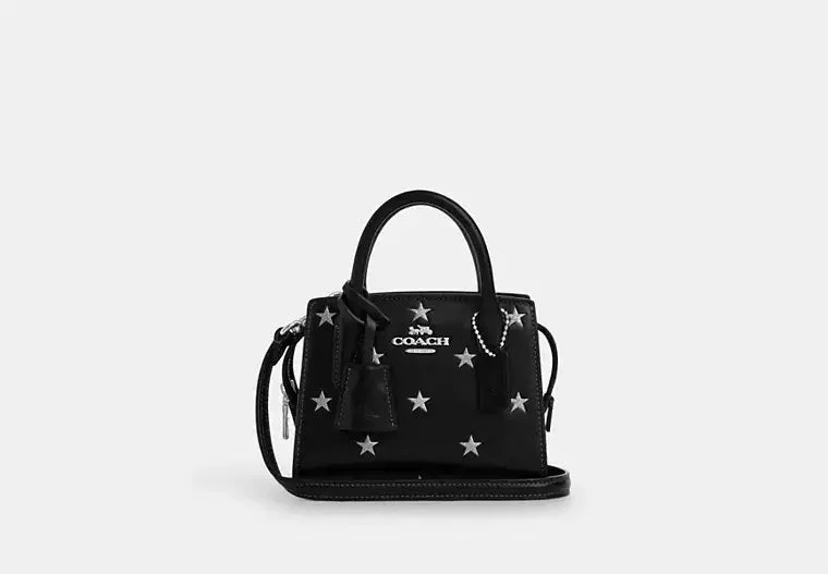 Coach Andrea Mini Carryall Bag With Star Print Black 