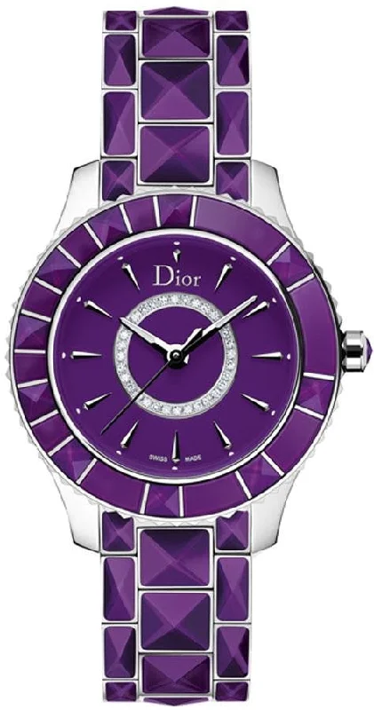 Christian Dior Christal Purple & Diamond Dial Women's Fashion Watch CD143112M001