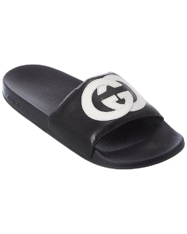 Gucci Interlocking G Leather Slide