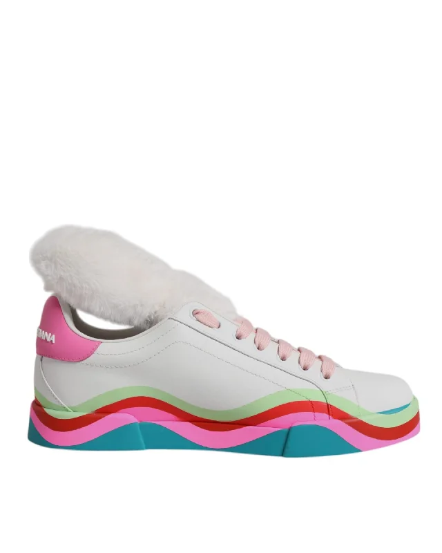 Dolce & Gabbana Wave Sole FurLined Sneakers Women Multicolor