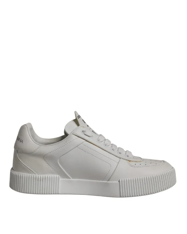 Dolce & Gabbana Leather Low Top Sneakers Women White