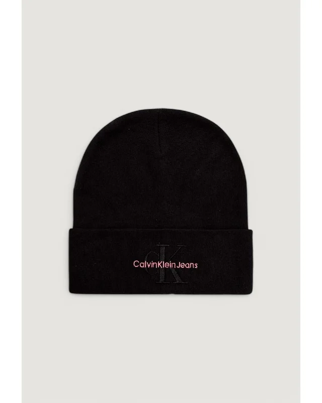 Calvin Klein Jeans Cotton Twill Embroidered Logo Cap Women Black Hats
