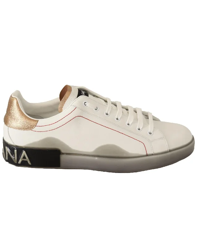 Dolce & Gabbana  Portofino Leather Sneakers White