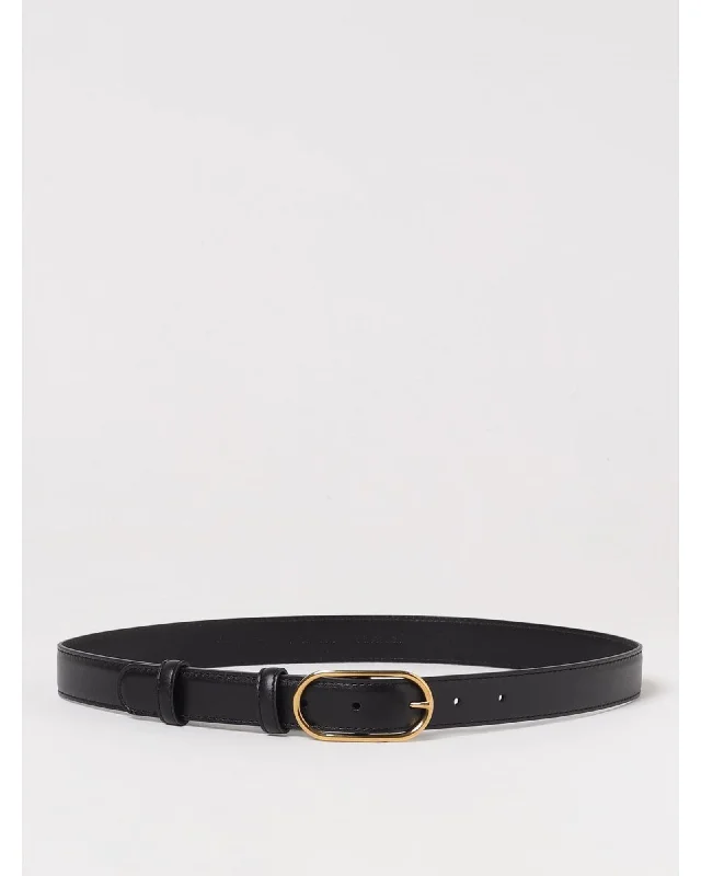 Dolce & Gabbana Oval Buckle Leather Belt Women Black