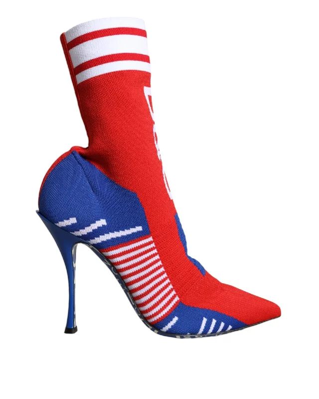 Dolce & Gabbana  DG Amore Knitted Sock Booties in Red