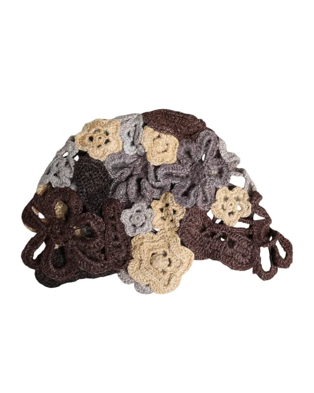 Dolce & Gabbana Crochet Flower Appliqu Hat Women Multicolor
