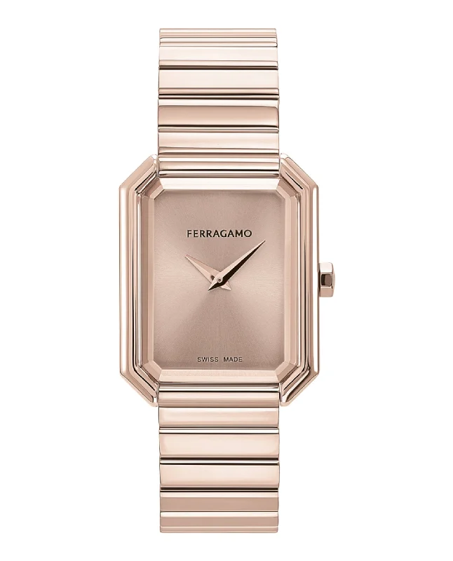 Ferragamo Womens  Rose Gold 34mm Bracelet Fashion Watch