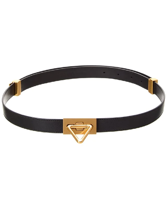 Bottega Veneta Triangle Buckle Leather Belt