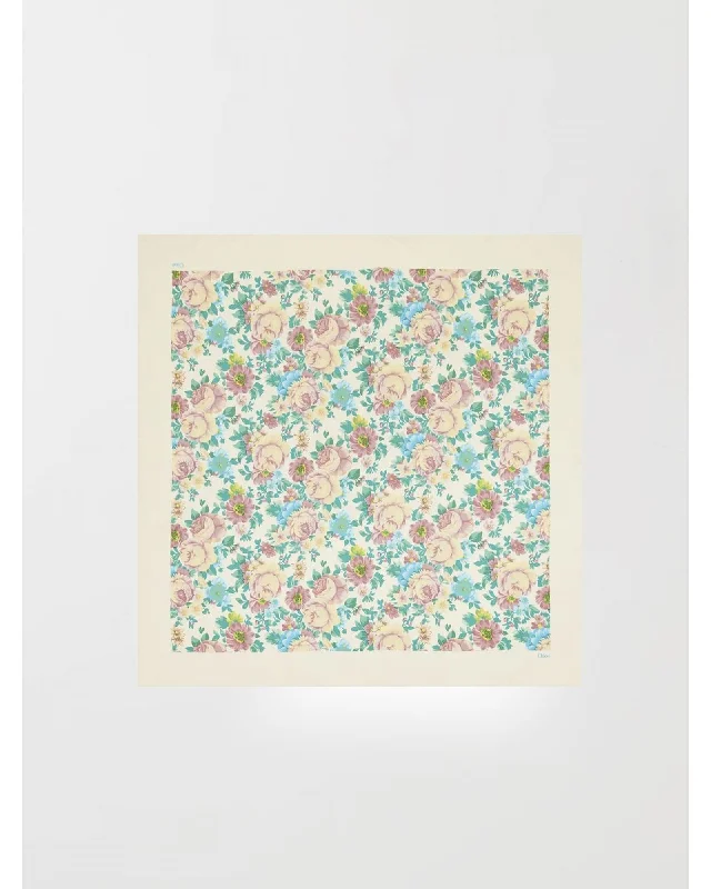 Chloe Floral Print Silk Scarf Women Multicolor Scarves