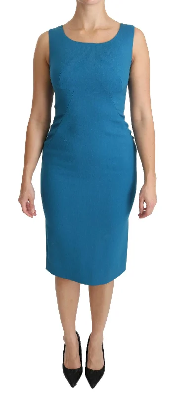 Dolce & Gabbana  Teal Sleeveless Sheath Dress